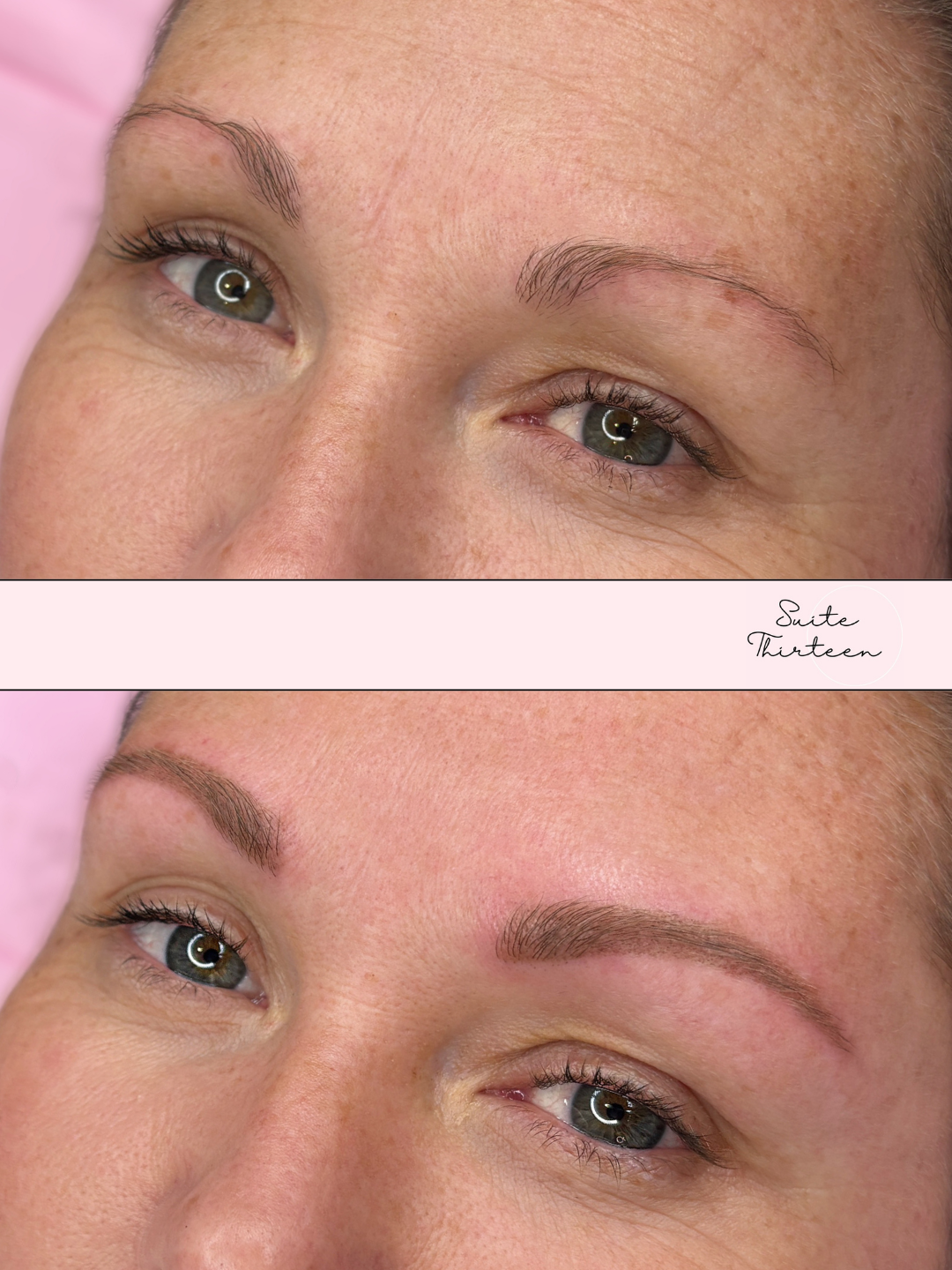 Mature client Brow Restoration before and after